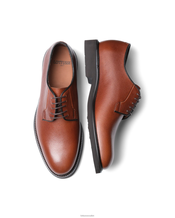 muži Lottusse obuv hnedá 0060N152 baltimore embossy grain teľacie derby