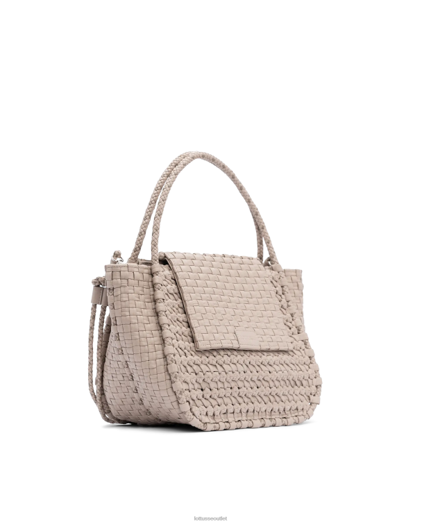 zber Lottusse príslušenstvo off white 0060N425 noodbag pletená praná taška s jahňacím vrchom