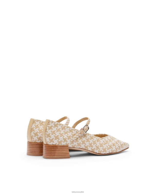 ženy Lottusse obuv off white 0060N318 letné tkané lodičky z jahňacej kože