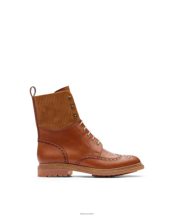 ženy Lottusse obuv hnedá 0060N202 walton crust anilin embossy lýtkové členkové topánky