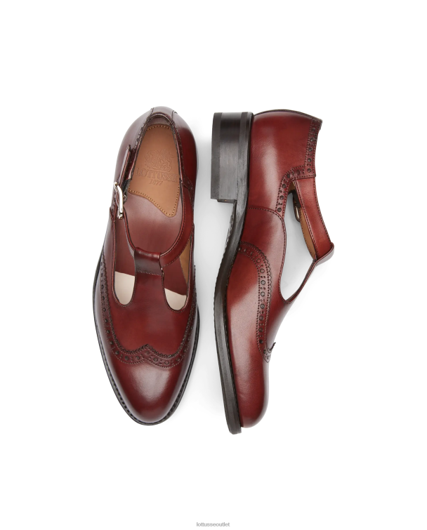 ženy Lottusse obuv gaštanové 0060N206 cambridge crust anilín embossy teľa mnísi