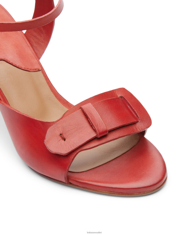 ženy Lottusse obuv červená 0060N220 smithson crust anilínové lýtkové sandále