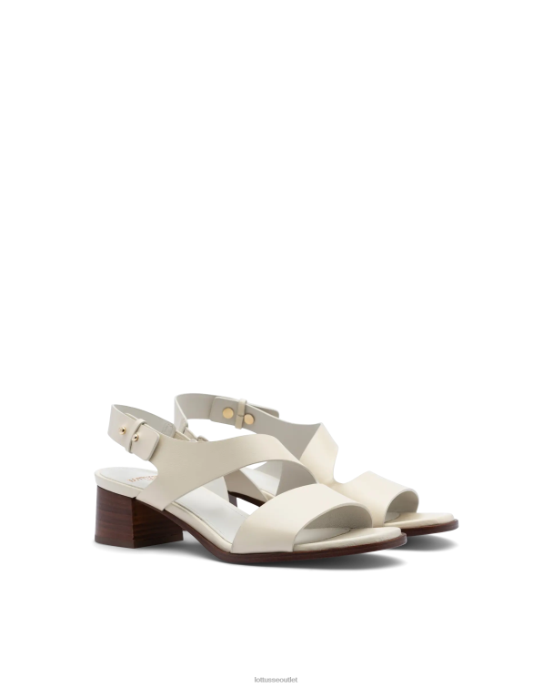 ženy Lottusse obuv off white 0060N257 nylo sandále na lýtka z hladkého zrna