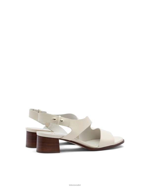 ženy Lottusse obuv off white 0060N257 nylo sandále na lýtka z hladkého zrna