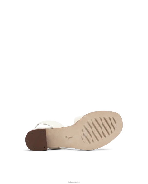 ženy Lottusse obuv off white 0060N257 nylo sandále na lýtka z hladkého zrna