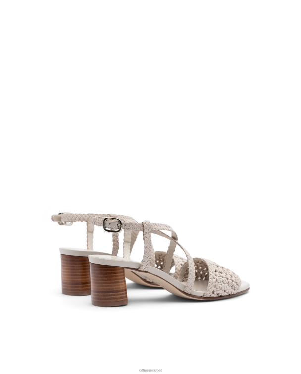 ženy Lottusse obuv off white 0060N316 letné sandále z jahňacej sieťoviny