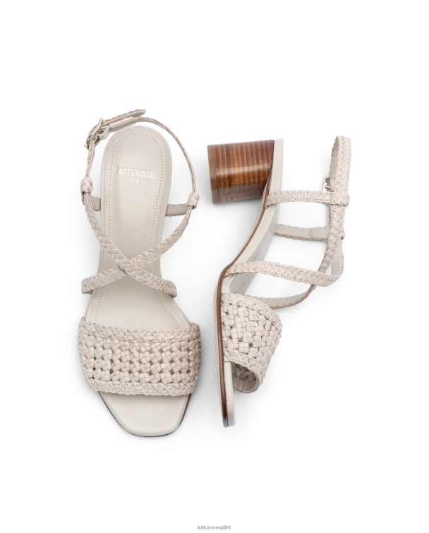 ženy Lottusse obuv off white 0060N316 letné sandále z jahňacej sieťoviny
