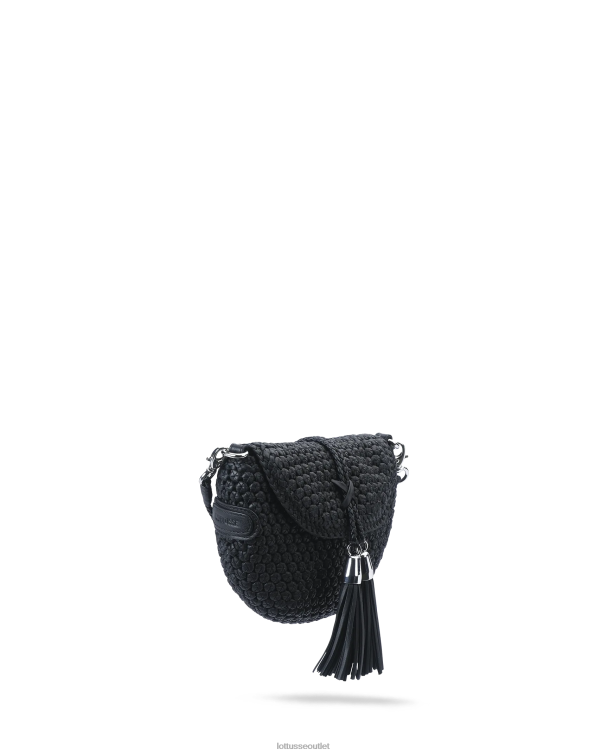 ženy Lottusse príslušenstvo čierna 0060N336 noodbag merino lamb mäkká crossbody kabelka