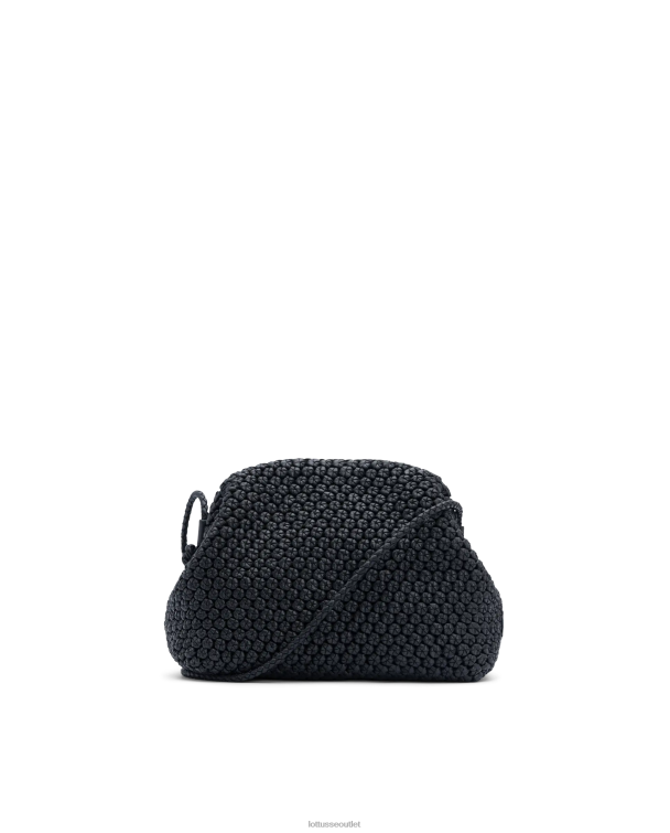 ženy Lottusse príslušenstvo čierna 0060N347 noodbag merino lamb mäkká crossbody kabelka