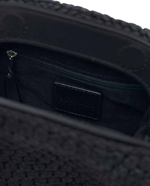 ženy Lottusse príslušenstvo čierna 0060N347 noodbag merino lamb mäkká crossbody kabelka