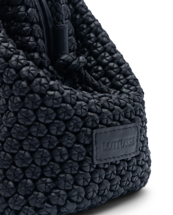 ženy Lottusse príslušenstvo čierna 0060N347 noodbag merino lamb mäkká crossbody kabelka