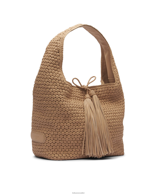 ženy Lottusse príslušenstvo béžová 0060N343 noodbag natural merino jahňacie mäkké hobo